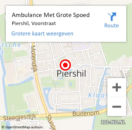 Locatie op kaart van de 112 melding: Ambulance Met Grote Spoed Naar Piershil, Voorstraat op 31 januari 2024 17:29