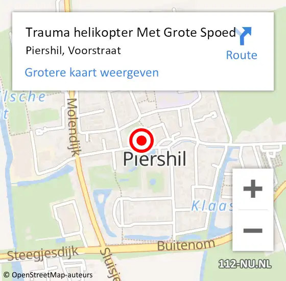 Locatie op kaart van de 112 melding: Trauma helikopter Met Grote Spoed Naar Piershil, Voorstraat op 31 januari 2024 17:30