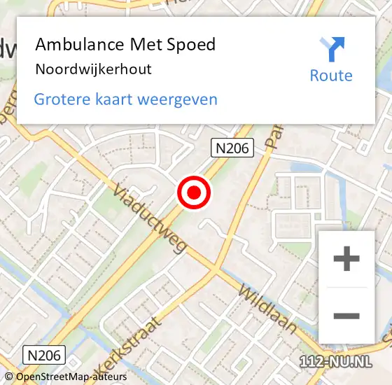 Locatie op kaart van de 112 melding: Ambulance Met Spoed Naar Noordwijkerhout op 31 januari 2024 18:45