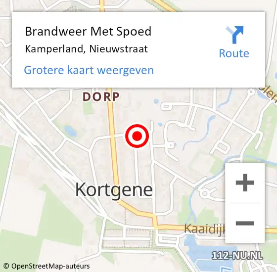 Locatie op kaart van de 112 melding: Brandweer Met Spoed Naar Kamperland, Nieuwstraat op 31 januari 2024 19:13