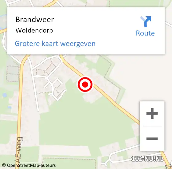 Locatie op kaart van de 112 melding: Brandweer Woldendorp op 31 januari 2024 19:32