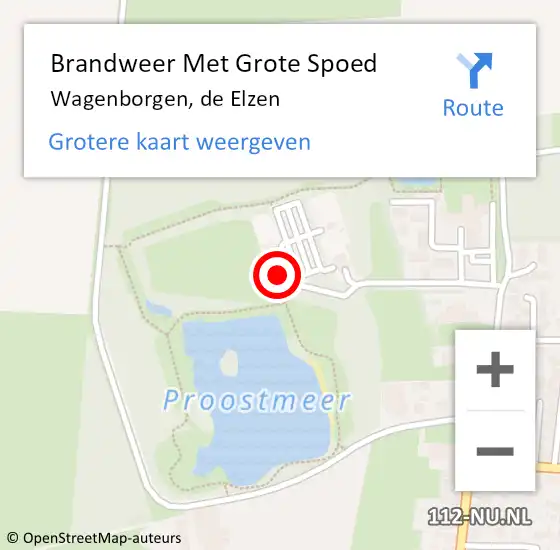 Locatie op kaart van de 112 melding: Brandweer Met Grote Spoed Naar Wagenborgen, de Elzen op 31 januari 2024 21:13