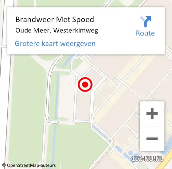 Locatie op kaart van de 112 melding: Brandweer Met Spoed Naar Oude Meer, Westerkimweg op 1 februari 2024 05:05