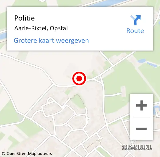 Locatie op kaart van de 112 melding: Politie Aarle-Rixtel, Opstal op 1 februari 2024 09:16