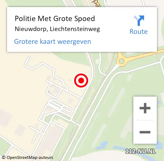 Locatie op kaart van de 112 melding: Politie Met Grote Spoed Naar Nieuwdorp, Liechtensteinweg op 1 februari 2024 09:50