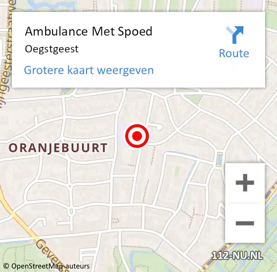 Locatie op kaart van de 112 melding: Ambulance Met Spoed Naar Oegstgeest op 1 februari 2024 10:02