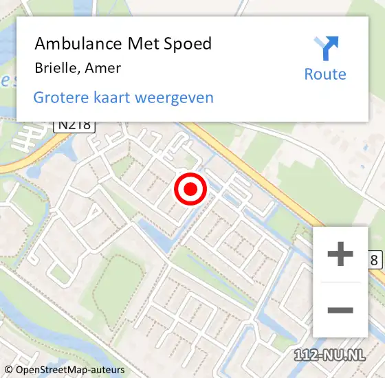 Locatie op kaart van de 112 melding: Ambulance Met Spoed Naar Brielle, Amer op 1 februari 2024 10:18