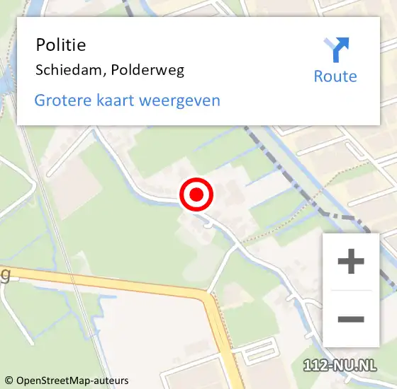 Locatie op kaart van de 112 melding: Politie Schiedam, Polderweg op 1 februari 2024 10:35