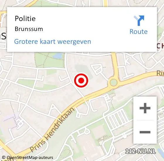 Locatie op kaart van de 112 melding: Politie Brunssum op 1 februari 2024 10:45