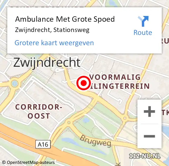 Locatie op kaart van de 112 melding: Ambulance Met Grote Spoed Naar Zwijndrecht, Stationsweg op 1 februari 2024 12:12