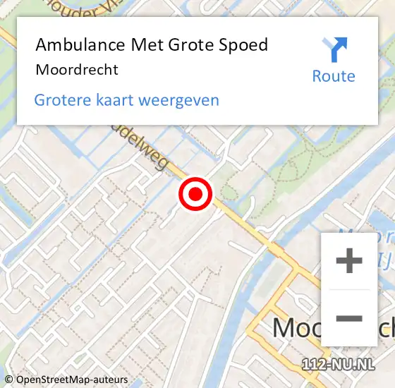Locatie op kaart van de 112 melding: Ambulance Met Grote Spoed Naar Moordrecht op 1 februari 2024 14:12