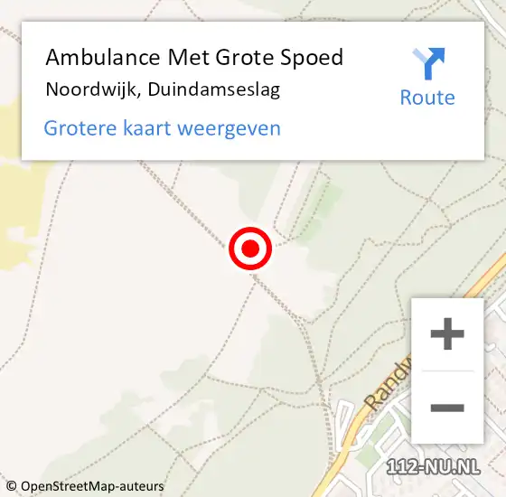 Locatie op kaart van de 112 melding: Ambulance Met Grote Spoed Naar Noordwijk, Duindamseslag op 1 februari 2024 14:27