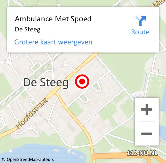 Locatie op kaart van de 112 melding: Ambulance Met Spoed Naar De Steeg op 1 februari 2024 14:41