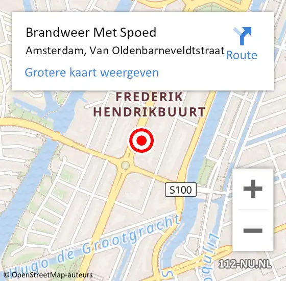 Locatie op kaart van de 112 melding: Brandweer Met Spoed Naar Amsterdam, Van Oldenbarneveldtstraat op 1 februari 2024 15:02