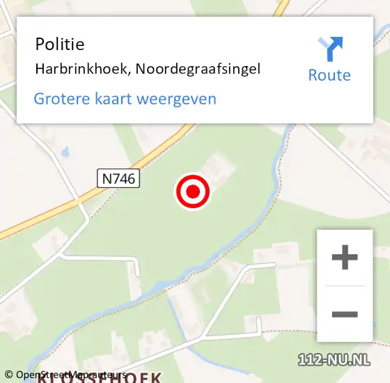 Locatie op kaart van de 112 melding: Politie Harbrinkhoek, Noordegraafsingel op 1 februari 2024 16:58