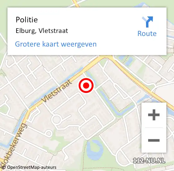Locatie op kaart van de 112 melding: Politie Elburg, Vletstraat op 1 februari 2024 17:08