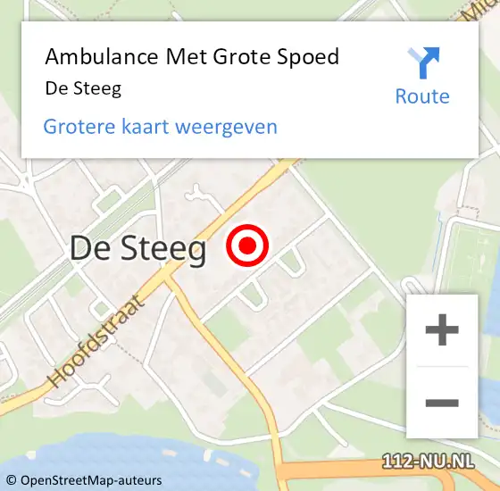 Locatie op kaart van de 112 melding: Ambulance Met Grote Spoed Naar De Steeg op 1 februari 2024 17:29