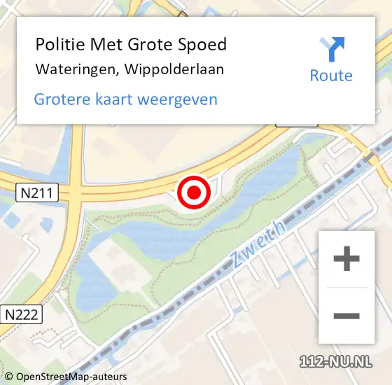 Locatie op kaart van de 112 melding: Politie Met Grote Spoed Naar Wateringen, Wippolderlaan op 1 februari 2024 17:32