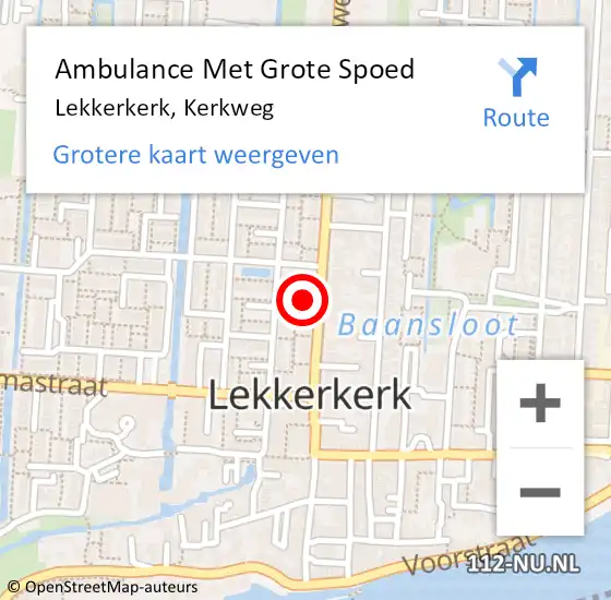 Locatie op kaart van de 112 melding: Ambulance Met Grote Spoed Naar Lekkerkerk, Kerkweg op 1 februari 2024 17:49