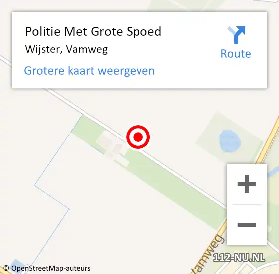 Locatie op kaart van de 112 melding: Politie Met Grote Spoed Naar Wijster, Vamweg op 1 februari 2024 19:17
