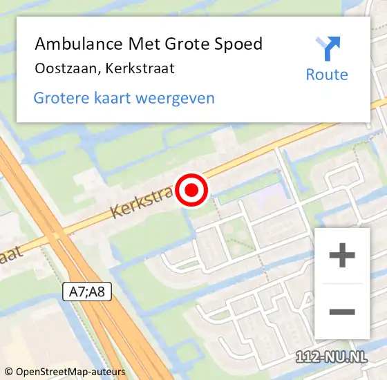 Locatie op kaart van de 112 melding: Ambulance Met Grote Spoed Naar Oostzaan, Kerkstraat op 1 februari 2024 20:33