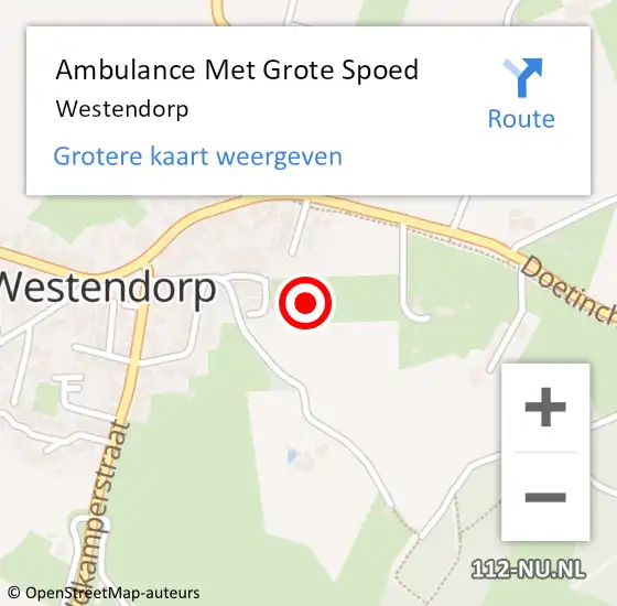 Locatie op kaart van de 112 melding: Ambulance Met Grote Spoed Naar Westendorp op 1 februari 2024 22:05