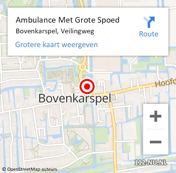 Locatie op kaart van de 112 melding: Ambulance Met Grote Spoed Naar Bovenkarspel, Veilingweg op 2 februari 2024 01:13