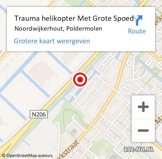 Locatie op kaart van de 112 melding: Trauma helikopter Met Grote Spoed Naar Noordwijkerhout, Poldermolen op 2 februari 2024 03:01