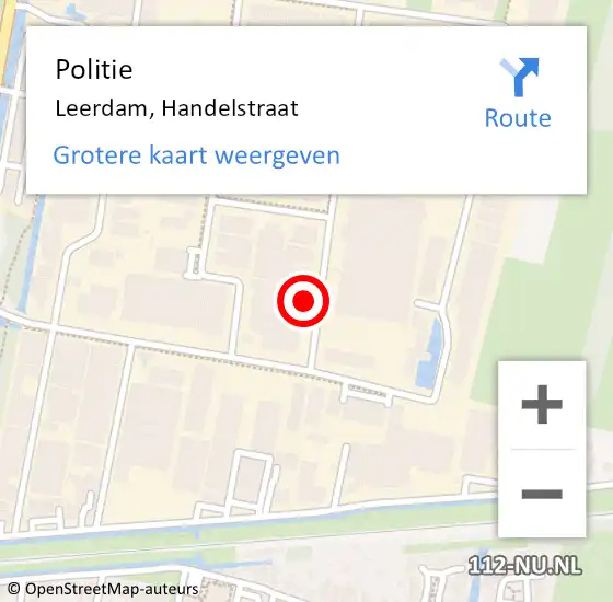 Locatie op kaart van de 112 melding: Politie Leerdam, Handelstraat op 2 februari 2024 07:37