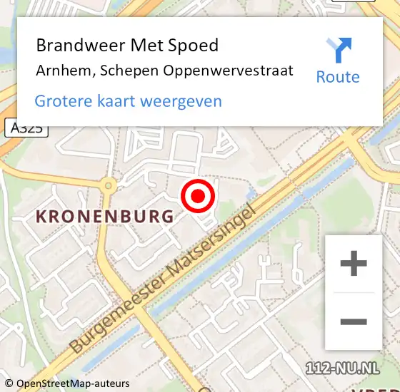 Locatie op kaart van de 112 melding: Brandweer Met Spoed Naar Arnhem, Schepen Oppenwervestraat op 2 februari 2024 09:51