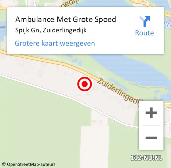 Locatie op kaart van de 112 melding: Ambulance Met Grote Spoed Naar Spijk Gn, Zuiderlingedijk op 2 februari 2024 10:28