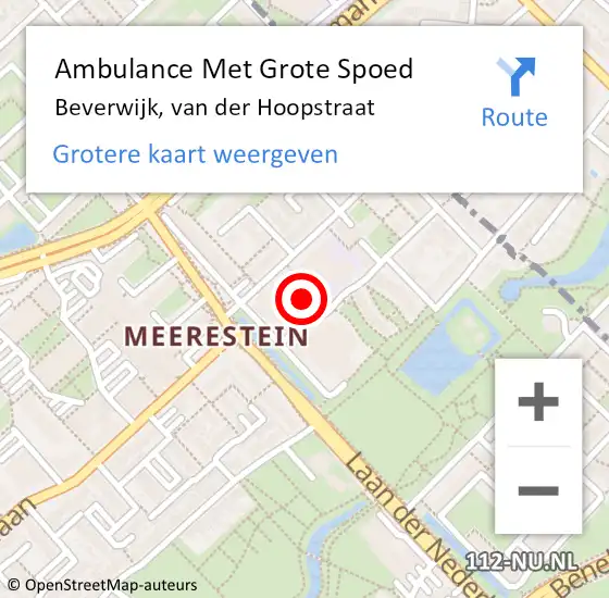 Locatie op kaart van de 112 melding: Ambulance Met Grote Spoed Naar Beverwijk, van der Hoopstraat op 2 februari 2024 10:51