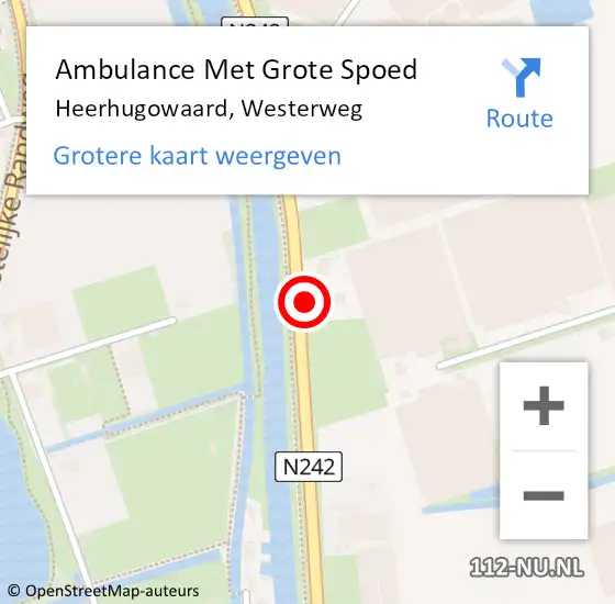 Locatie op kaart van de 112 melding: Ambulance Met Grote Spoed Naar Heerhugowaard, Westerweg op 2 februari 2024 11:06