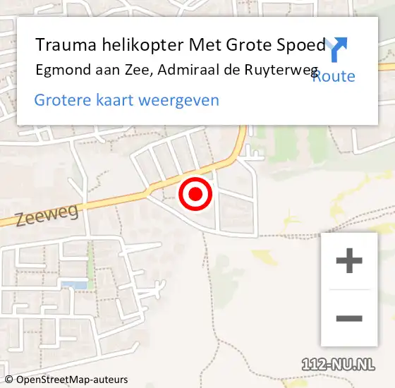 Locatie op kaart van de 112 melding: Trauma helikopter Met Grote Spoed Naar Egmond aan Zee, Admiraal de Ruyterweg op 2 februari 2024 13:19