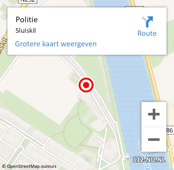 Locatie op kaart van de 112 melding: Politie Sluiskil op 2 februari 2024 13:41