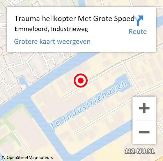 Locatie op kaart van de 112 melding: Trauma helikopter Met Grote Spoed Naar Emmeloord, Industrieweg op 2 februari 2024 13:55