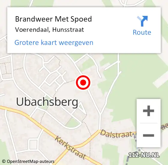 Locatie op kaart van de 112 melding: Brandweer Met Spoed Naar Voerendaal, Hunsstraat op 2 februari 2024 14:24