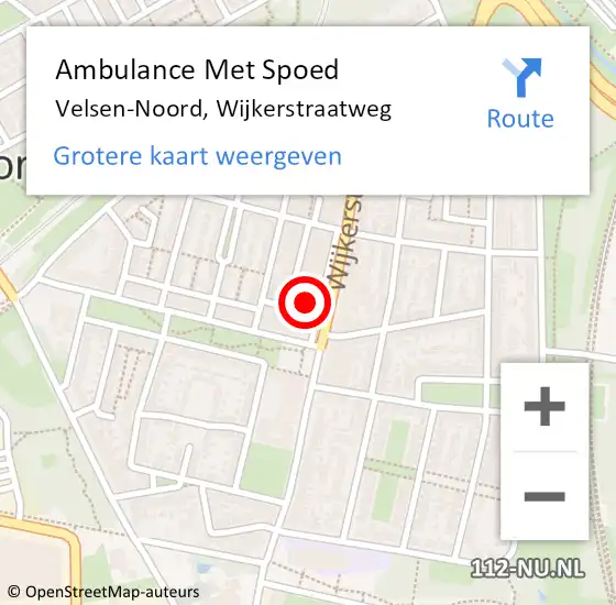 Locatie op kaart van de 112 melding: Ambulance Met Spoed Naar Velsen-Noord, Wijkerstraatweg op 2 februari 2024 15:00