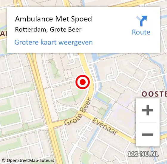 Locatie op kaart van de 112 melding: Ambulance Met Spoed Naar Rotterdam, Grote Beer op 2 februari 2024 17:32