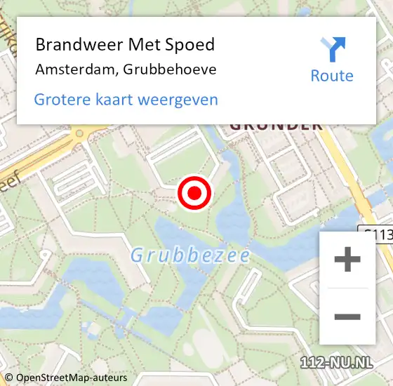Locatie op kaart van de 112 melding: Brandweer Met Spoed Naar Amsterdam, Grubbehoeve op 2 februari 2024 17:55