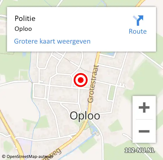 Locatie op kaart van de 112 melding: Politie Oploo op 2 februari 2024 18:06