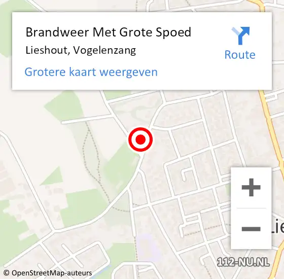 Locatie op kaart van de 112 melding: Brandweer Met Grote Spoed Naar Lieshout, Vogelenzang op 2 februari 2024 19:10