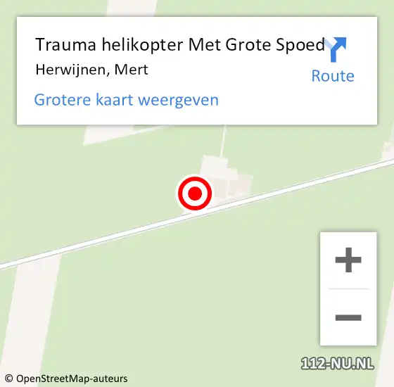 Locatie op kaart van de 112 melding: Trauma helikopter Met Grote Spoed Naar Herwijnen, Mert op 2 februari 2024 21:35
