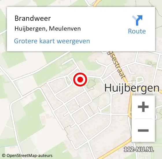 Locatie op kaart van de 112 melding: Brandweer Huijbergen, Meulenven op 2 februari 2024 22:52