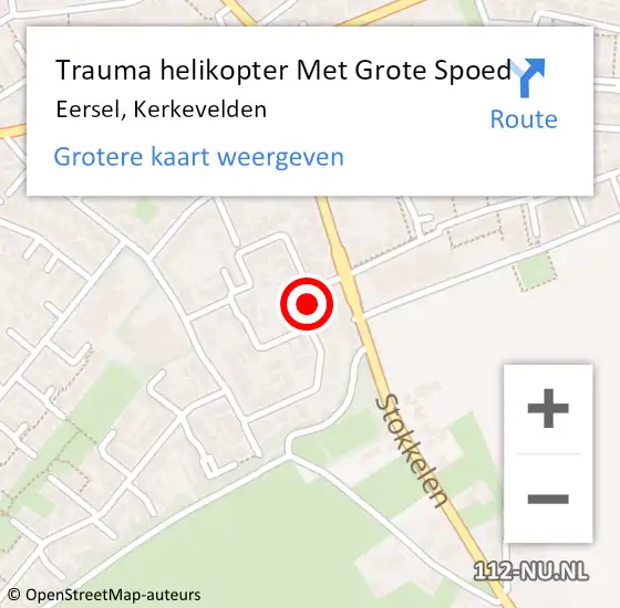 Locatie op kaart van de 112 melding: Trauma helikopter Met Grote Spoed Naar Eersel, Kerkevelden op 2 februari 2024 23:39