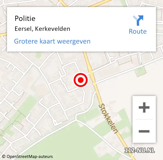 Locatie op kaart van de 112 melding: Politie Eersel, Kerkevelden op 2 februari 2024 23:44