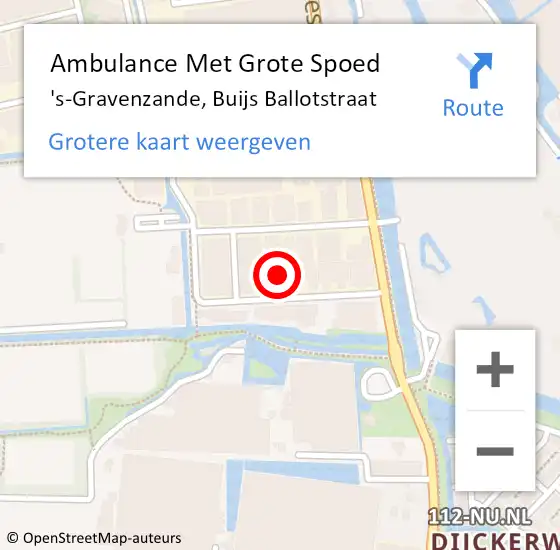 Locatie op kaart van de 112 melding: Ambulance Met Grote Spoed Naar 's-Gravenzande, Buijs Ballotstraat op 3 februari 2024 00:31