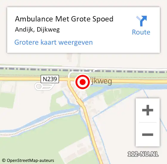Locatie op kaart van de 112 melding: Ambulance Met Grote Spoed Naar Andijk, Dijkweg op 3 februari 2024 01:53