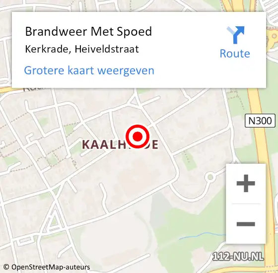 Locatie op kaart van de 112 melding: Brandweer Met Spoed Naar Kerkrade, Heiveldstraat op 3 februari 2024 04:50