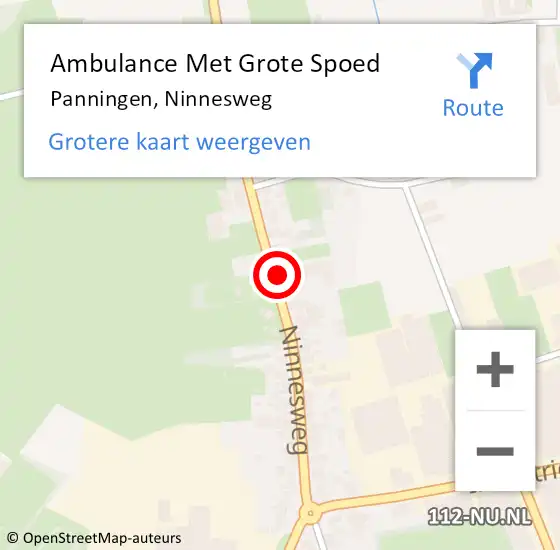 Locatie op kaart van de 112 melding: Ambulance Met Grote Spoed Naar Panningen, Ninnesweg op 3 februari 2024 05:46